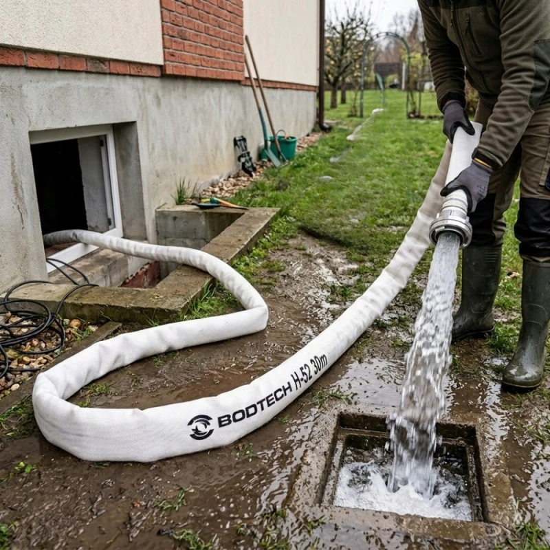 Wąż Strażacki Tłoczny H-52 do Wody Brudnej Szamba 2" CALE 30M ZE ZŁĄCZKAMI
