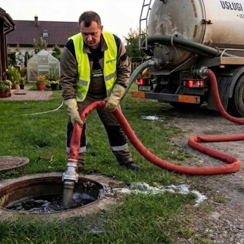 Wąż Strażacki Tłoczny W-52 Czerwony Wody Brudnej Szamba 2 CALE 20M Złączki