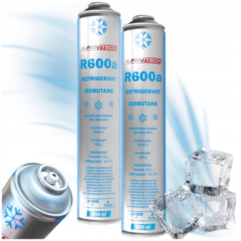 Czynnik Chłodniczy Klimatyzacji Gaz do Lodówki R600a IZOBUTAN 1000ml 420g