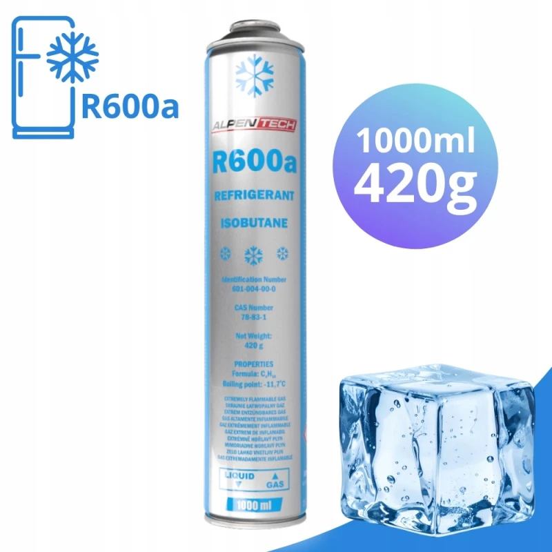 Czynnik Chłodniczy Klimatyzacji Gaz do Lodówki R600a IZOBUTAN 1000ml 420g