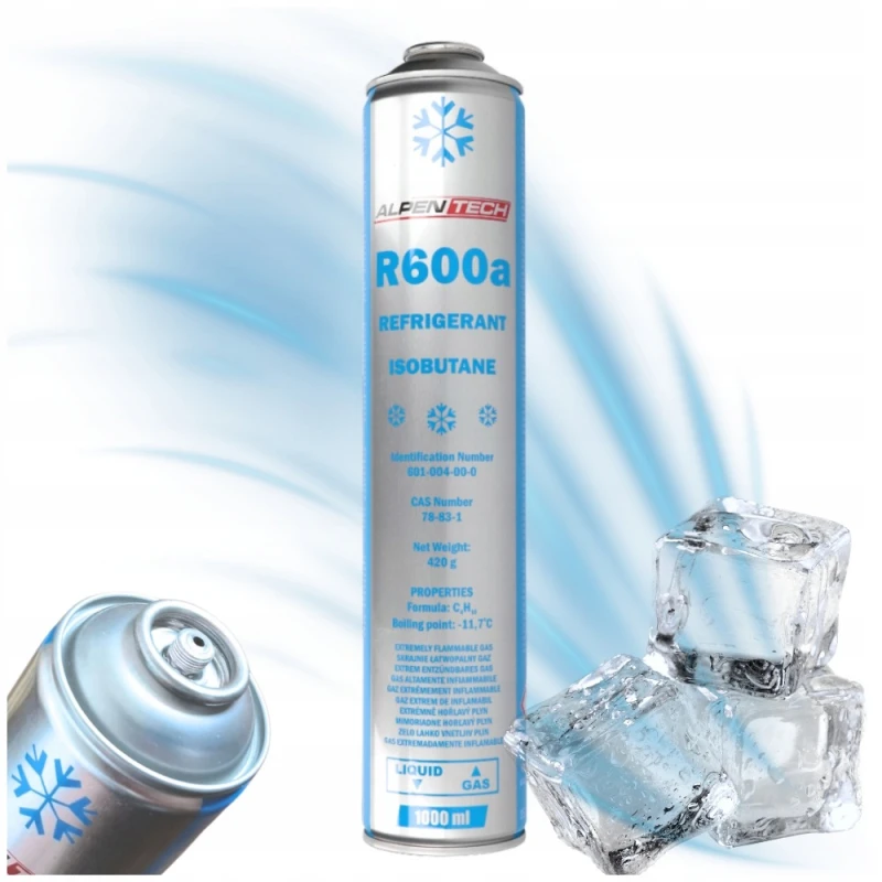 Czynnik Chłodniczy Klimatyzacji Gaz do Lodówki R600a IZOBUTAN 1000ml 420g