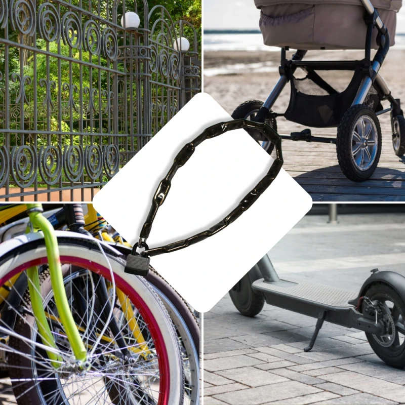 Blokada Rowerowa Łańcuch Hartowany 1.2m Zamek Miedź Gruby Antykradzieżowy