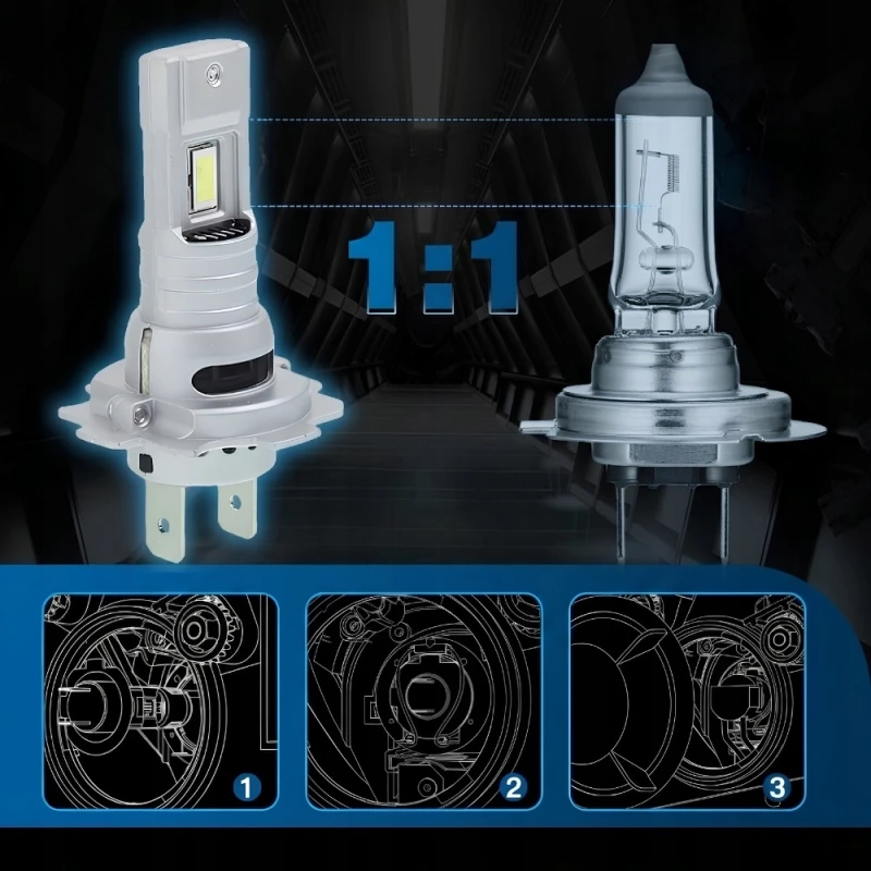 ŻARÓWKI SAMOCHODOWE LED H7 9-36V 6500K BIAŁE CANBUS 2x30W +150% MOCY 2szt.