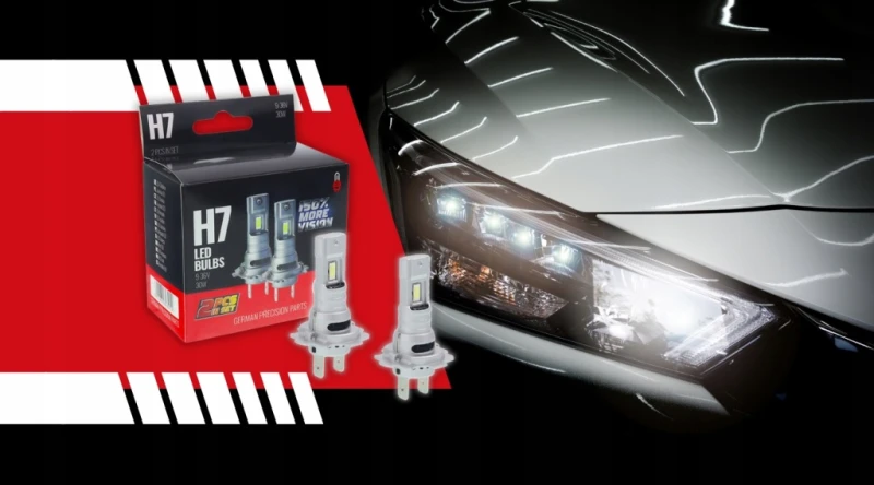 ŻARÓWKI SAMOCHODOWE LED H7 9-36V 6500K BIAŁE CANBUS 2x30W +150% MOCY 2szt.