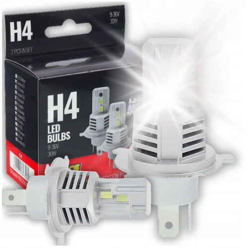 ŻARÓWKI SAMOCHODOWE LED H4 9-36V 6500K BIAŁE CANBUS 2x30W +130% MOCY 2szt.