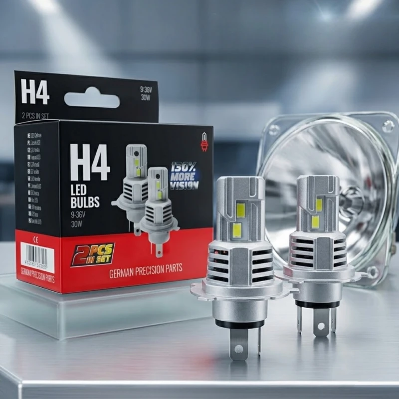 ŻARÓWKI SAMOCHODOWE LED H4 9-36V 6500K BIAŁE CANBUS 2x30W +130% MOCY 2szt.