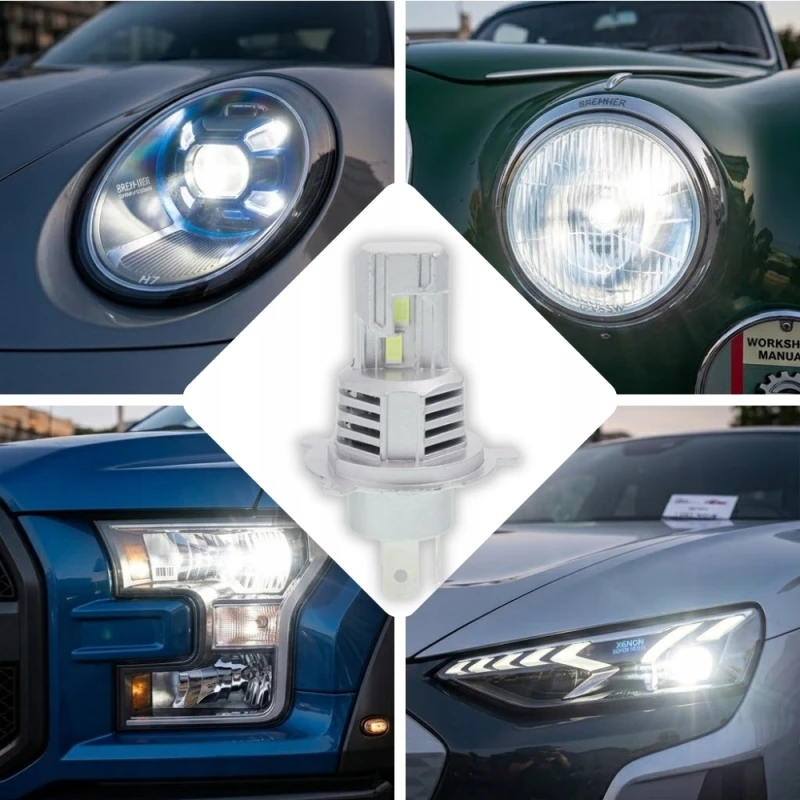 ŻARÓWKI SAMOCHODOWE LED H4 9-36V 6500K BIAŁE CANBUS 2x30W +130% MOCY 2szt.