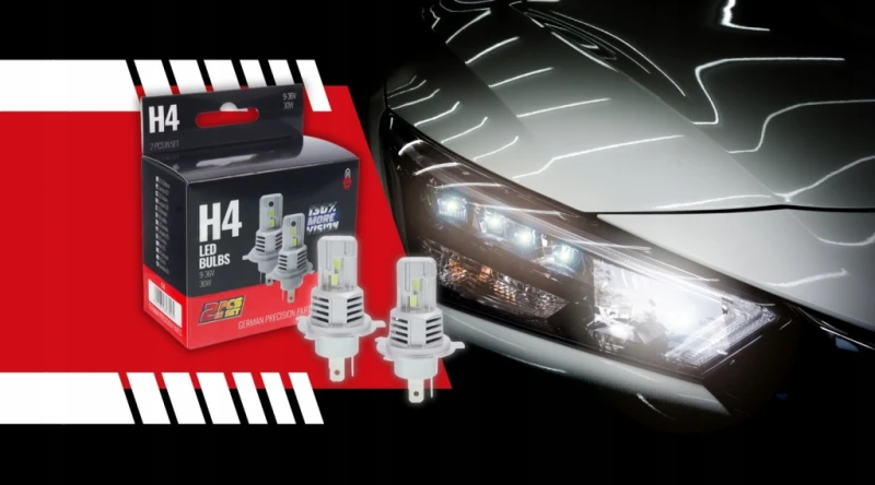 ŻARÓWKI SAMOCHODOWE LED H4 9-36V 6500K BIAŁE CANBUS 2x30W +130% MOCY 2szt.