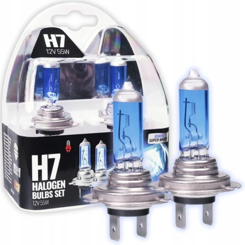 ŻARÓWKI SAMOCHODOWE H7 12V 55W XENON SUPER WHITE 4000K HOMOLOGACJA 2szt.