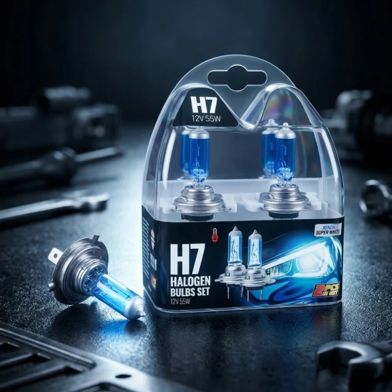 ŻARÓWKI SAMOCHODOWE H7 12V 55W XENON SUPER WHITE 4000K HOMOLOGACJA 2szt.