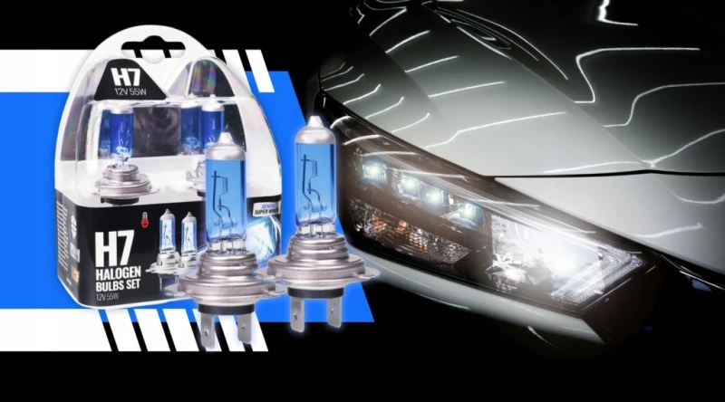 ŻARÓWKI SAMOCHODOWE H7 12V 55W XENON SUPER WHITE 4000K HOMOLOGACJA 2szt.
