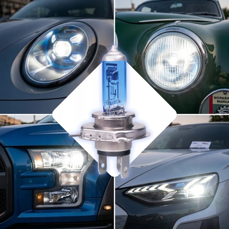 ŻARÓWKI SAMOCHODOWE H4 12V 60W XENON SUPER WHITE 4000K HOMOLOGACJA 2szt.