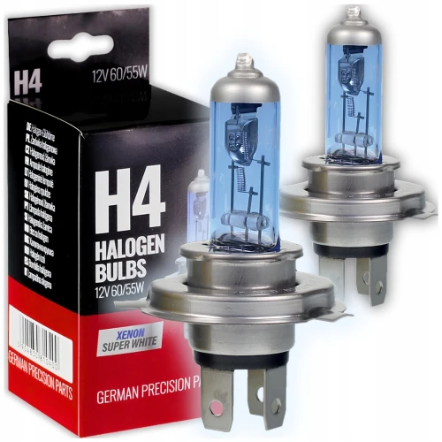 Żarówki Samochodowe H4 12V 60W XENON SUPER WHITE P43T Homologacja E4 2szt.
