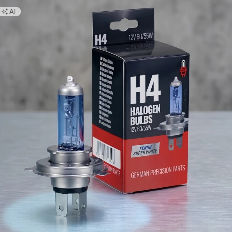 Żarówki Samochodowe H4 12V 60W XENON SUPER WHITE P43T Homologacja E4 2szt.