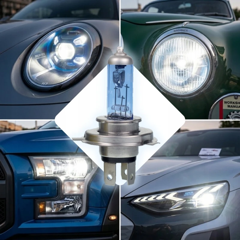 Żarówki Samochodowe H4 12V 60W XENON SUPER WHITE P43T Homologacja E4 2szt.