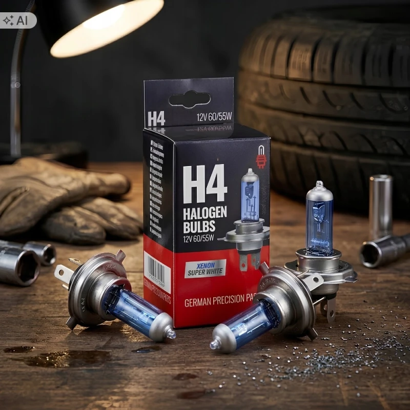 Żarówki Samochodowe H4 12V 60W XENON SUPER WHITE P43T Homologacja E4 2szt.