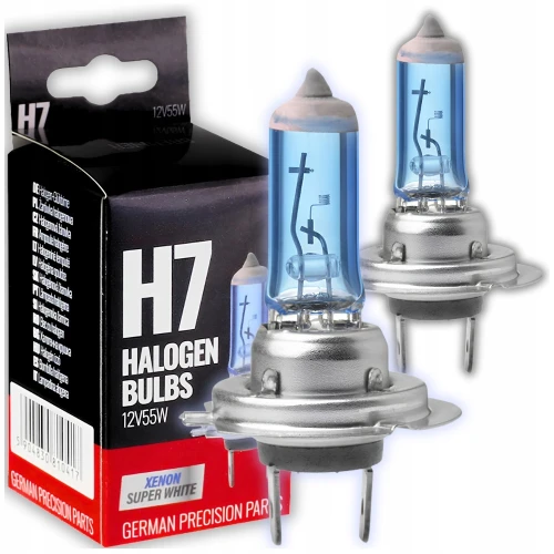 Żarówki Samochodowe H7 12V 55W XENON SUPER WHITE PX26D Homologacja E4 2szt.