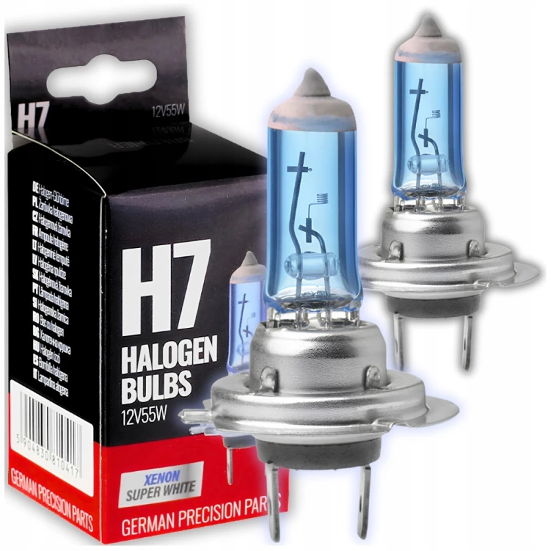 Żarówki Samochodowe H7 12V 55W XENON SUPER WHITE PX26D Homologacja E4 2szt.