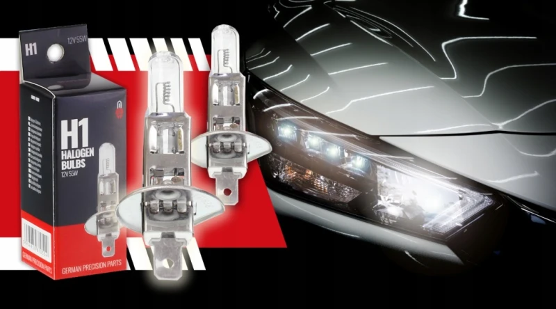 Żarówka Halogenowa H1 12V 55W Clear P14.5s Światła Długie Mijania 2szt.