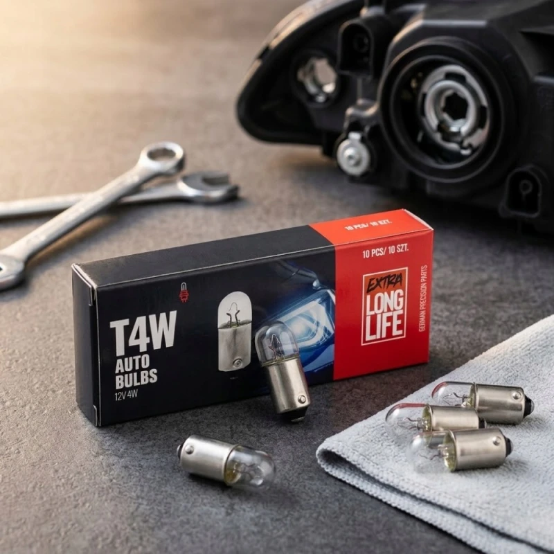 Żarówka T4W Halogenowa Tablicy Wnętrza 12V 4W BA9S z Homologacją E4 10szt.