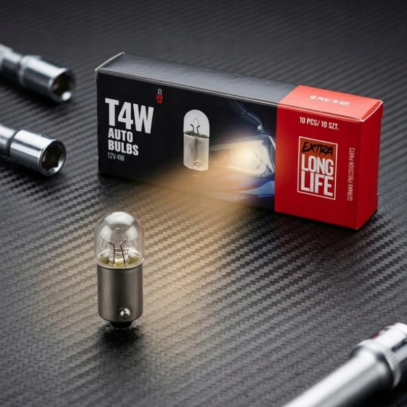Żarówka T4W Halogenowa Tablicy Wnętrza 12V 4W BA9S z Homologacją E4 10szt.