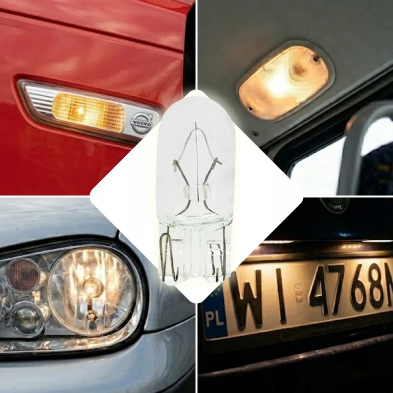 Żarówka W5W 12V Żółta Światła Pozycyjne Postojowe Homologacja E4 10szt.