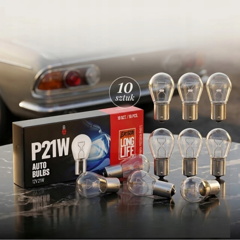 Żarówka P21W 12V 21W Clear Kierunkowskaz Światła Cofania Homologacja E