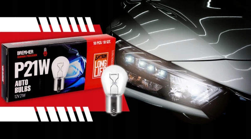 Żarówka P21W 12V 21W Clear Kierunkowskaz Światła Cofania Homologacja E