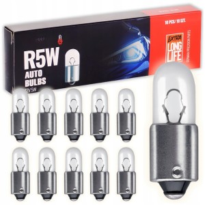 ŻARÓWKA SAMOCHODOWA POZYCYJNA R5W 12V 5W G18 BA15s CLEAR HOMOLOGACJA E4