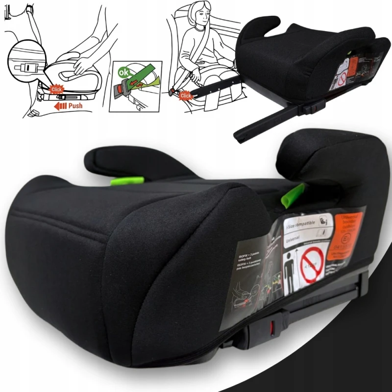 Fotelik Samochodowy ISOFIX Podstawka Samochodowa Poddupnik i-Size 125-150cm