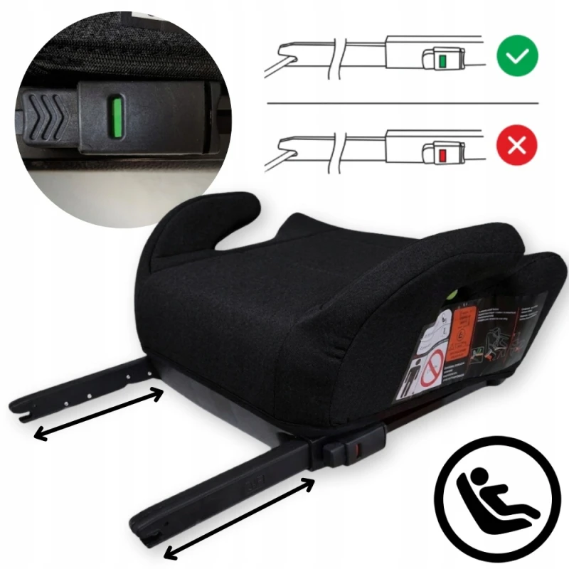 Fotelik Samochodowy ISOFIX Podstawka Samochodowa Poddupnik i-Size 125-150cm