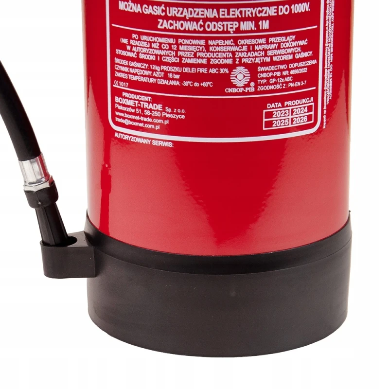 Gaśnica Proszkowa 6kg ABC Gp-6x + Uchwyt + Stopa + Znak ISO Produkcja 2026r