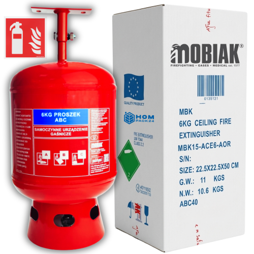 Automatyczne Samoczynne urządzenie gaśnicze SUG-6x z Wieszakiem ABC 6kg