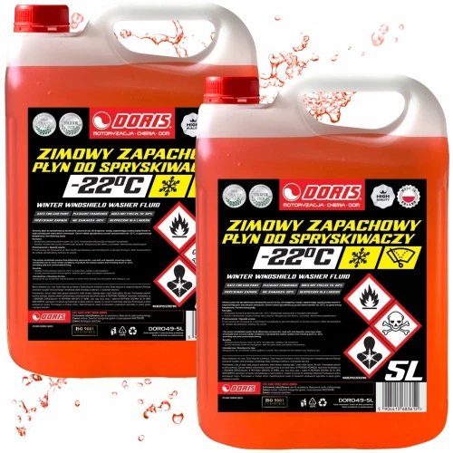 Płyn Do Spryskiwaczy Zimowy 10L DORIS metanol DLA FIRM Gotowy -22°C 2x5L