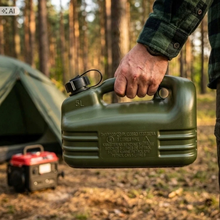 Kanister Na Paliwo 5L Plastikowy Zbiornik Bańka Olej Benzynę Ropę + Lejek