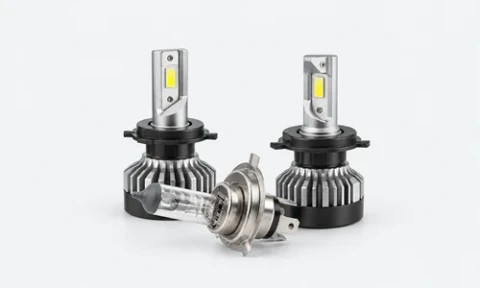 Lampa stołowa, żarówki LED i reflektor punktowy